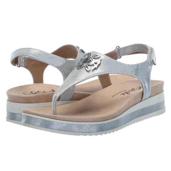 LifeStride Velocity 2.0 Soft System Buckle Thong Sandals Gold Size 10 - Picture 7 of 16